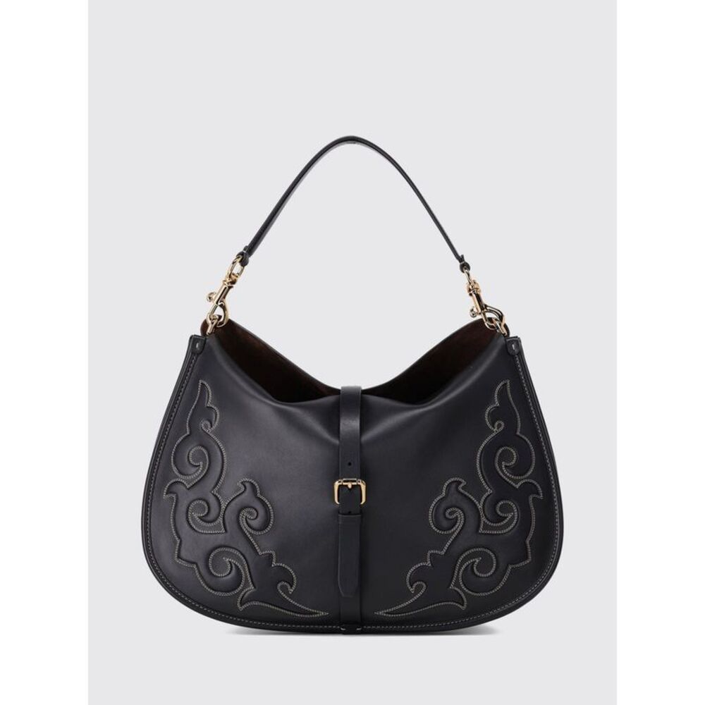 Etro Women Embroidered Calfskin Shoulder Bag Etro With Buckle Closure